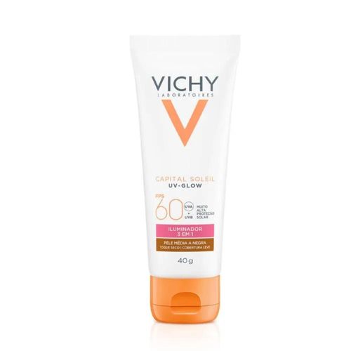 Protetor Solar Facial Capital Soleil UV-Glow FPS 60 Pele Média a Negra 40g