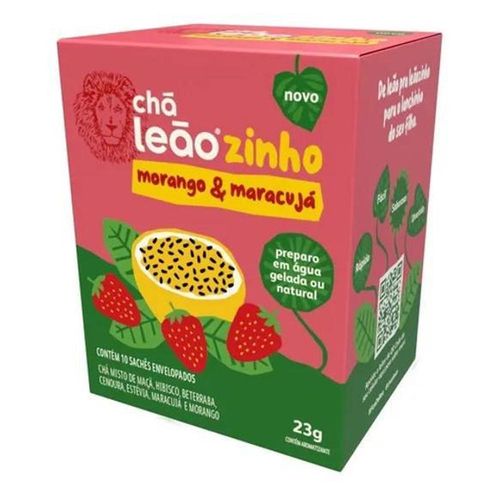 Chá Infusão Leão Kids Sabor Morango Maracujá Pacote com 10 Unidades