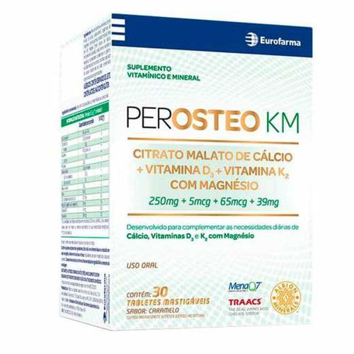 Suplemento Vitamínico Perosteo KM com 30 Tabletes Mástigaveis