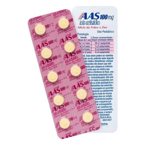 AAS Infantil 100mg com 10 Comprimidos