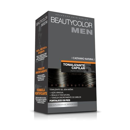 Kit Beauty Color Gel Tonalizante Capilar Men Castanho Natural com 1 Unidade
