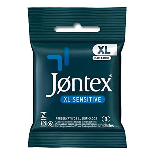 Preservativo Jontex Sensitive XL com 3 Unidades