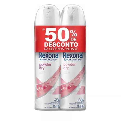 Desodorante Aerosol Rexona Powder Dry com 2 Unidades com 150ml