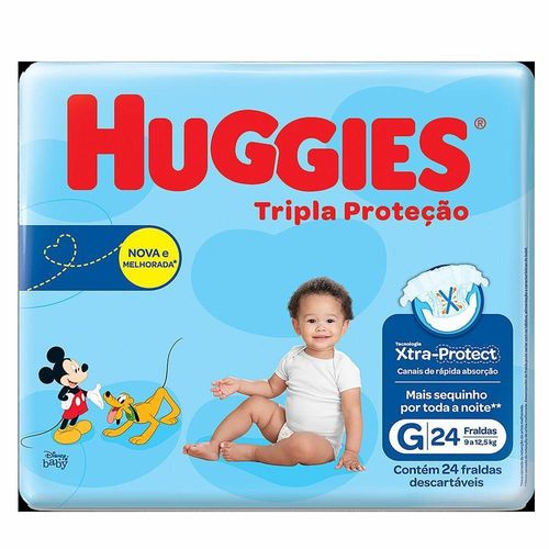 Fralda Huggies Tripla Proteção Tamanho G com 24 Unidades