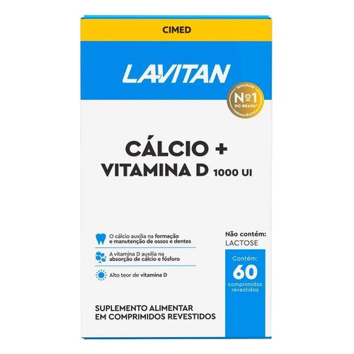 Lavitan Cálcio + Vitamina D 1.000UI com 60 Comprimidos
