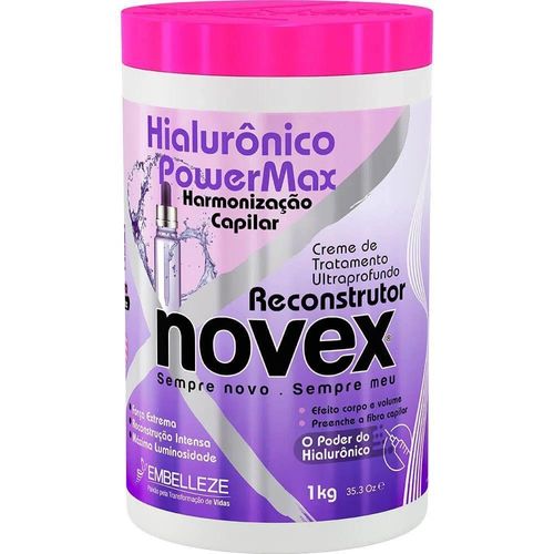 Novex Máscara Tratamento Capilar Hialurônico Power Max Harmonizacao 1kg