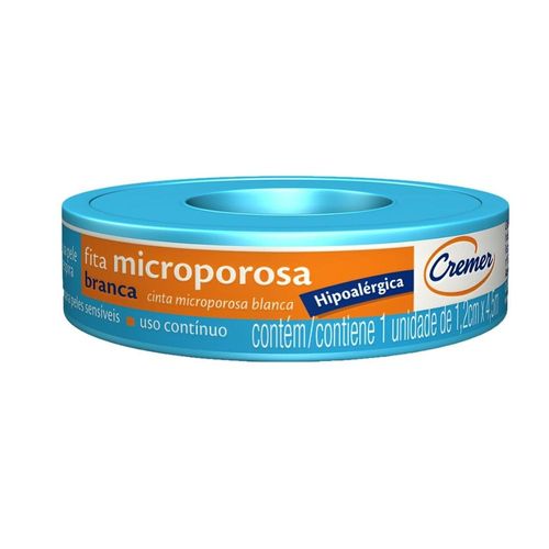 Fita Microporosa Hipoalérgica 1,2cm X 10cm Cremer com 1 Rolo