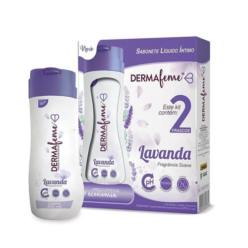 Kit Dermafeme Sabonetes Líquidos Íntimo Lavanda com 2 Unidades com 200ml