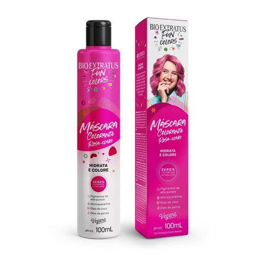 Máscara Colorante Rosa Claro Fun Colors Bio Extratus 100ml
