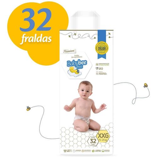 Fralda Baby Bee Free XXG com 32 Unidades