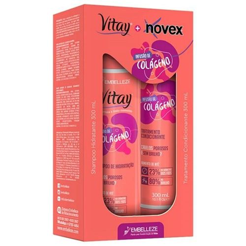 Novex Kit Infusao de Colágeno Shampoo + Condicionador 300ml 600ml