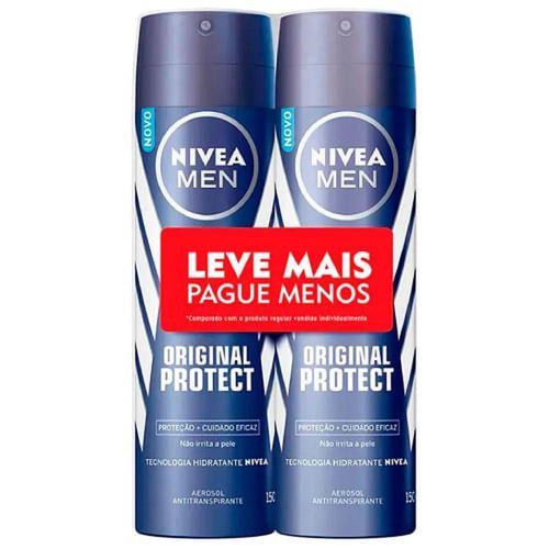 Kit Desodorante Aerosol Nivea Men Original Protect com 2 Unidades com 150ml