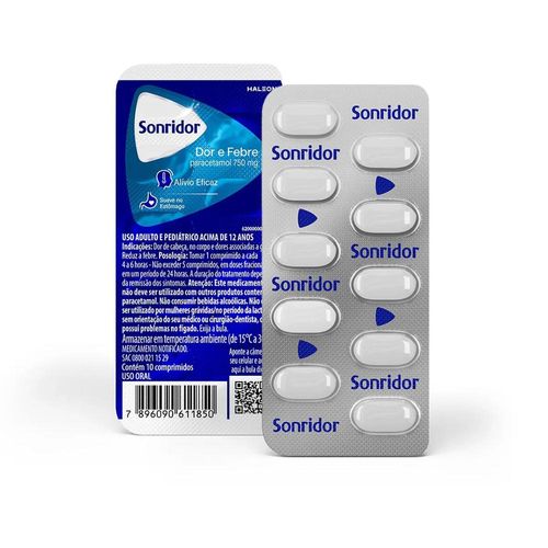 Sonridor Dor e Febre 750mg com 10 Comprimidos