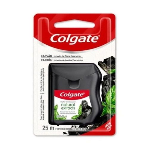 Fio Dental Colgate Natural Extracts Carvão 25m com 1 Unidade