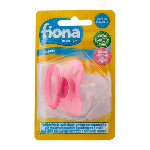 Chupeta Clássica Baby Rosa Tamanho Nº 2 Fiona com 1 Unidade