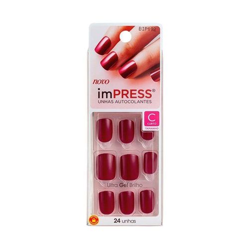 Unhas Postiças Kiss NY Impress Color Curto Easy Breezy com 24 Unidades