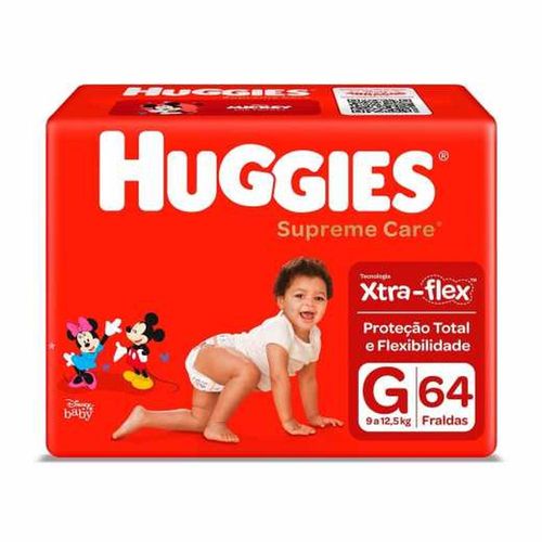 Fralda Huggies Supreme Care Hiper G com 64 Unidades