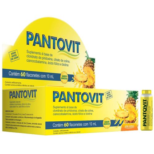 Pantovit Sabor Abacaxi com 60 Flaconetes com 10ml