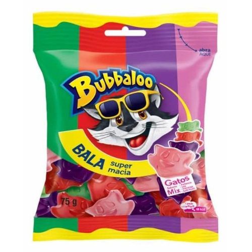 Bala de Goma Bubbaloo Gatos Mix de Frutas Mondelez 75g