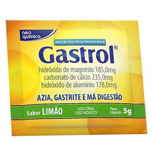 Gastrol 37mg/g + 47mg/g + 35,6mg/g Pó Efervescente Sabor Limão com 50 Envelopes com 5g