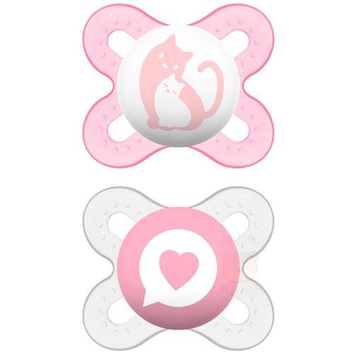 Chupeta MAM Start Girls de 0 a 2 Meses Gatinho com 2 Unidades