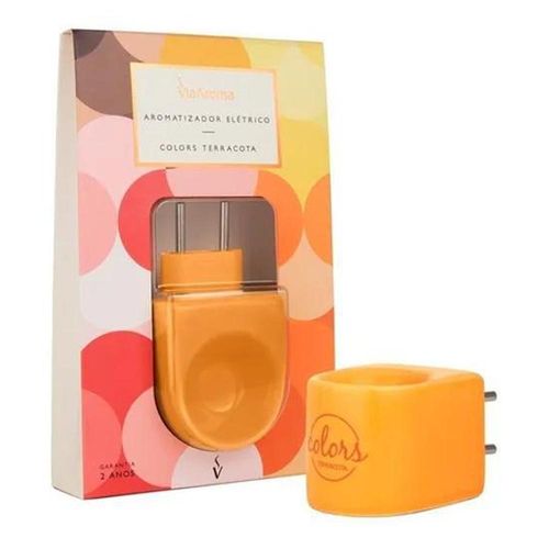 Aromatizador Elétrico Colors Terracota Laranja Via Aroma com 1 Unidade