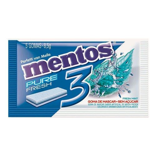 Chicletes Mentos 3 Camadas Mint 8.5g