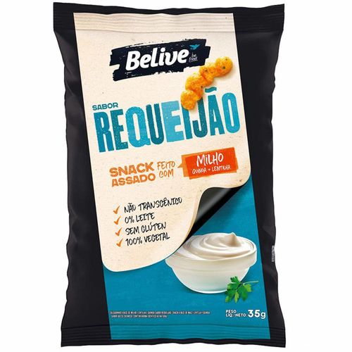 Salgadinho Snack Milho com Quinoa e Lentilha Sabor Requeijão Belive 35g