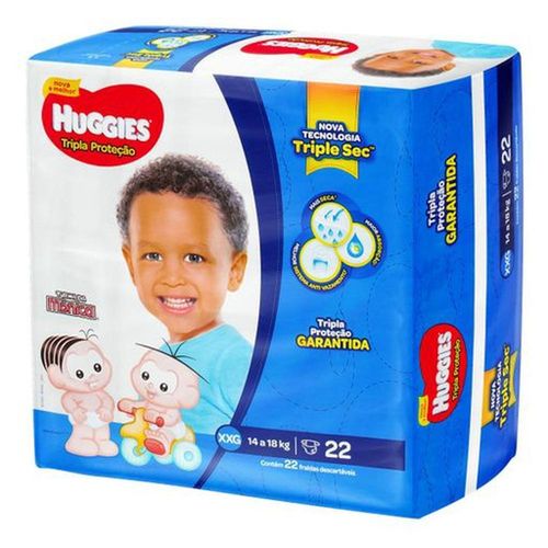 Fraldas Descartáveis Huggies Tripla Proteção Jumbo Tamanho XG com 24 Unidades