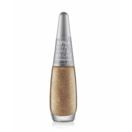 Esmalte Impala Glitter 3D Viva Ame & Brilhe! Comemore a Vida 7,5ml