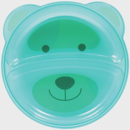 Prato com Divisórias para Bebê Ursinho Azul 6 Meses+ Buba com 1 Unidade