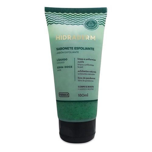 Sabonete Líquido Esfoliante Hidraderm Erva Doce Farmax 180ml