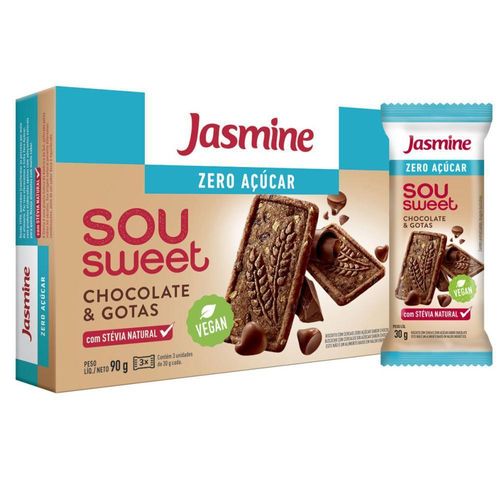 Sou Sweet Biscoito Chocolate Gotas Zero Açúcar 90g