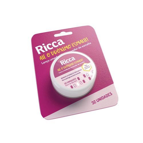 Lenços Removedores de Esmalte Ricca com 32 Unidades