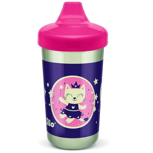 Copo Antivazamento Lillo Glow Max Rosa Brilha no Escuro Capacidade 320ml