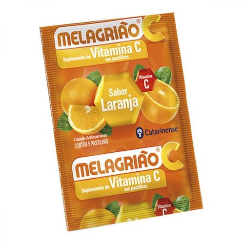 Melagrião Vitamina C Sabor Laranja com 5 Pastilhas