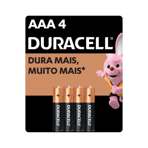 Pilhas Alcalinas Duracell Aaa Palito com 4 Unidades