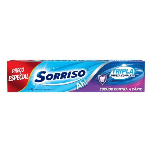 Creme Dental Sorriso Tripla Limpeza Completa 120g