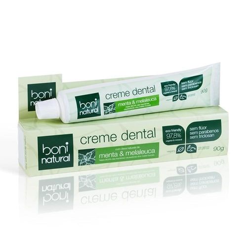 Creme Dental Boni Natural Menta & Melaleuca sem Flúor 90g