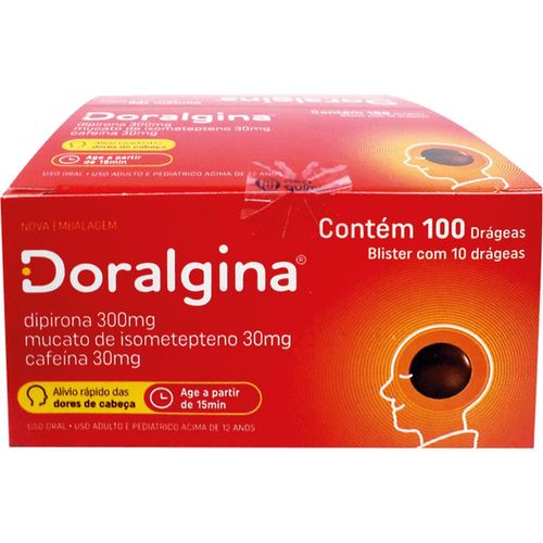 Doralgina 30mg + 300mg + 30mg com 10 Blísteres com 10 Drágeas