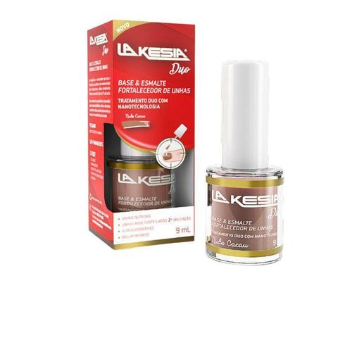 Esmalte Fortalecedor de Unhas Lakesia Duo Base Nude Cacau 9ml
