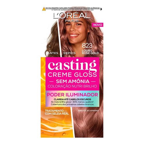 Tintura Creme Casting Gloss Poder Iluminador L'Oréal Paris 823 Louro Rose Gold com 1 Unidade
