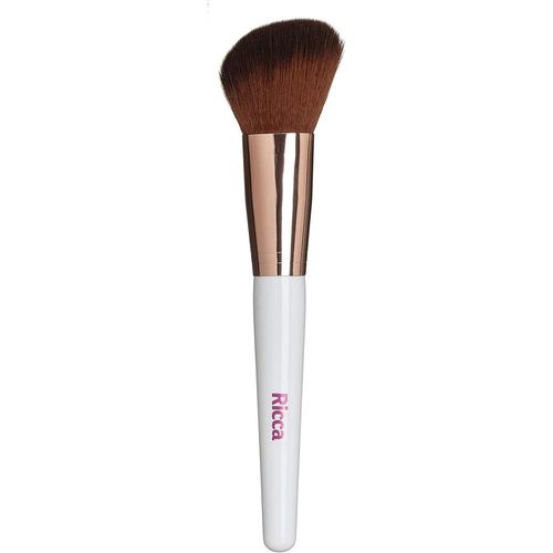 Pincel Chanfrado para Maquiagens Rose Gold Blush Ricca com 1 Unidade