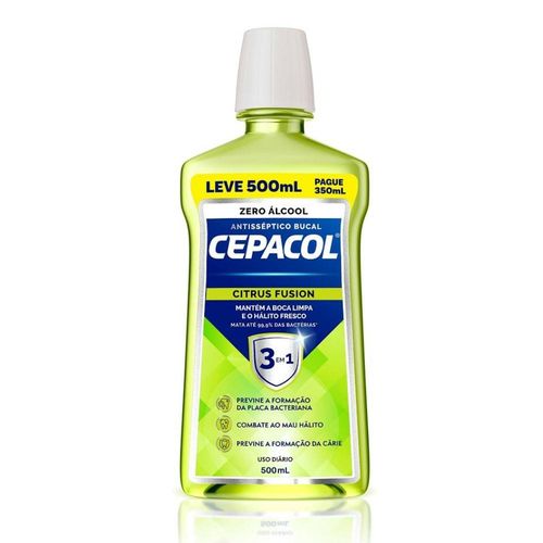 Enxaguante Bucal Cepacol 3 em 1 Citrus Fusion 500ml