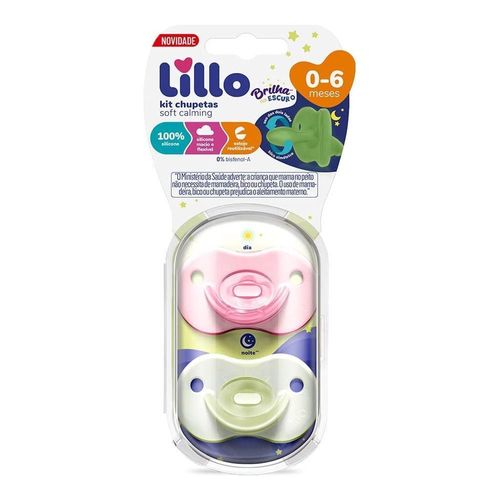 Lillo Chupeta Soft Calmimg Night Tamanho Nº 1 Rosa com 1 Unidade
