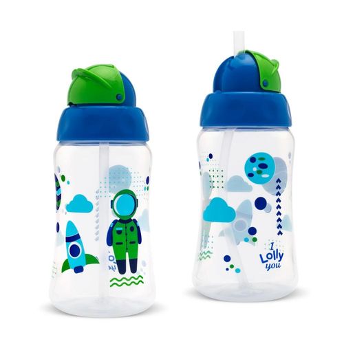 Copo Treinamento Lolly Viva com Canudo Azul Capacidade 330ml