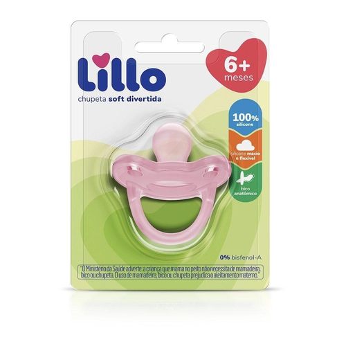 Chupeta Lillo Soft Divertida Silicone Anatômica Tamanho 2 Rosa com 1 Unidade
