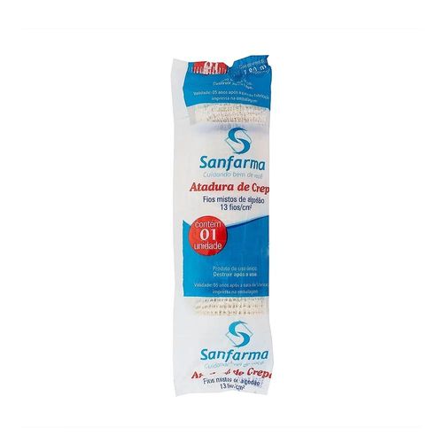 Atadura de Crepe Sanfarma 15cm x 1,80mts com 1 Unidade