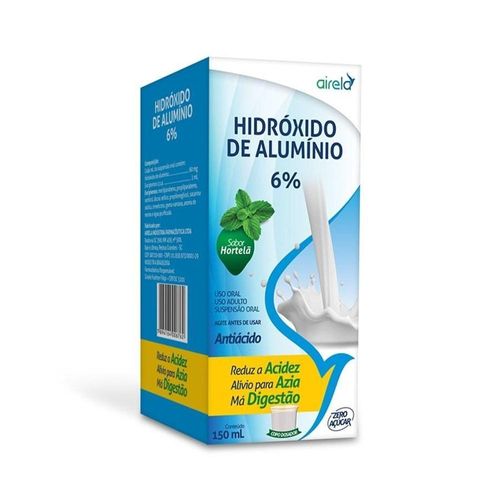Hidróxido de Alumínio 6% Suspensão de Uso Oral Sabor Hortelã Frasco 150ml