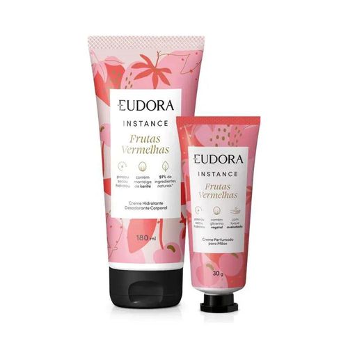 Kit Eudora Instance Frutas Vermelhas Loção 180ml + 1 Creme para Mãos 30g